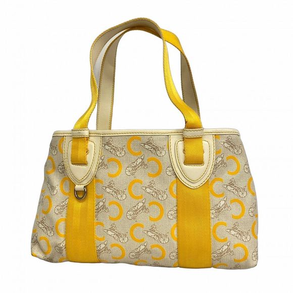 Celine Tote Bag C Macadam PVC Yellow Beige Silver Hardware  Women's - Picture 1 of 16